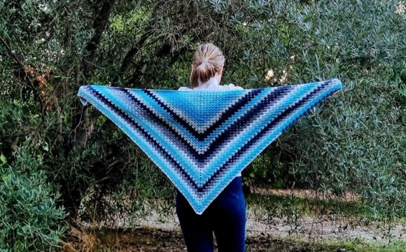 Aquamarine Joy Triangle Shawl