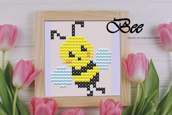 Bee Cross Stitch Pattern: A Simple and Beautiful Easter Project for Beginners and Kids
