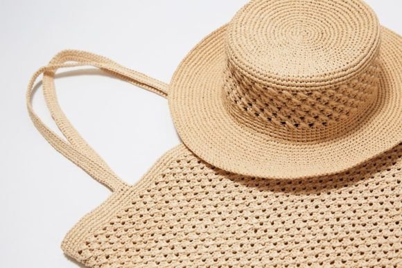 Crochet Raffia Flat Top Sun Hat Pattern